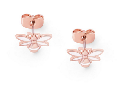 Bee RG White Stud Earrings
