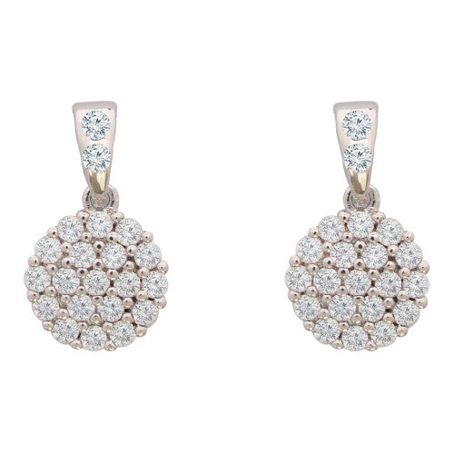 White Simple Disc Earrings