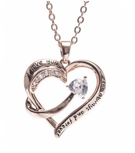 Rose Gold Heart w/Arrow Pendant
