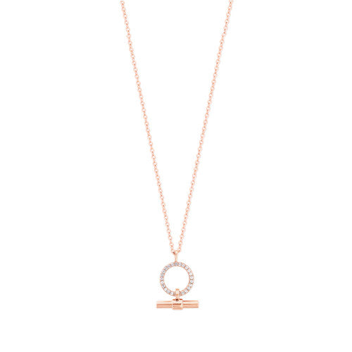 Circle & Bar Pendant Rose Gold