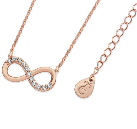 Part Stone Set Infinity Pendant - Rose Gold
