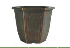 Estate Hexagon Planter 30cm - Black/Bronze