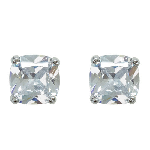 Silver Square Diamond Earring