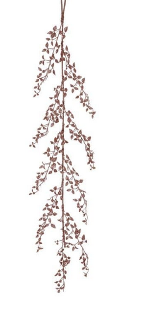 Pink Glitter Leaf Garland 150cm