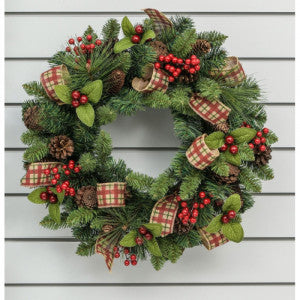 Ribbon/Berry/Cone Wreath - 60cm