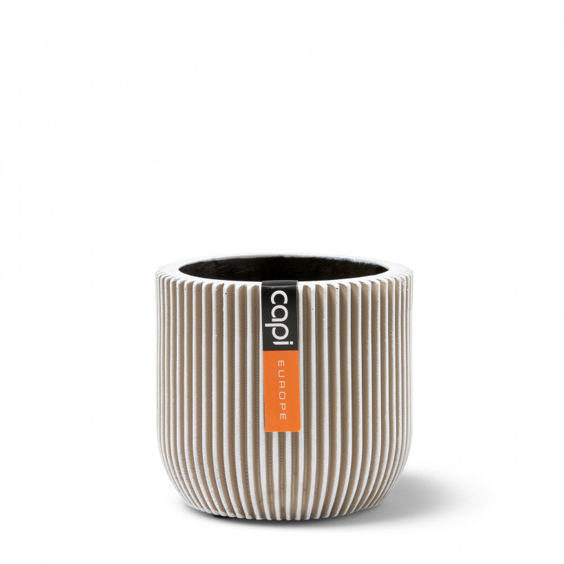 Indoor Groove Egg Planter (Ivory) - 18cm Di