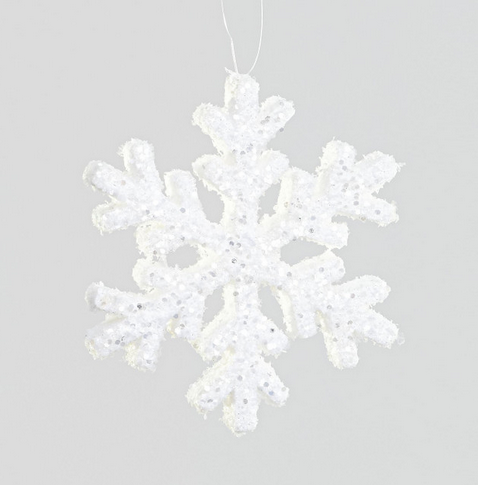 Glitter Snowflake White 18cm