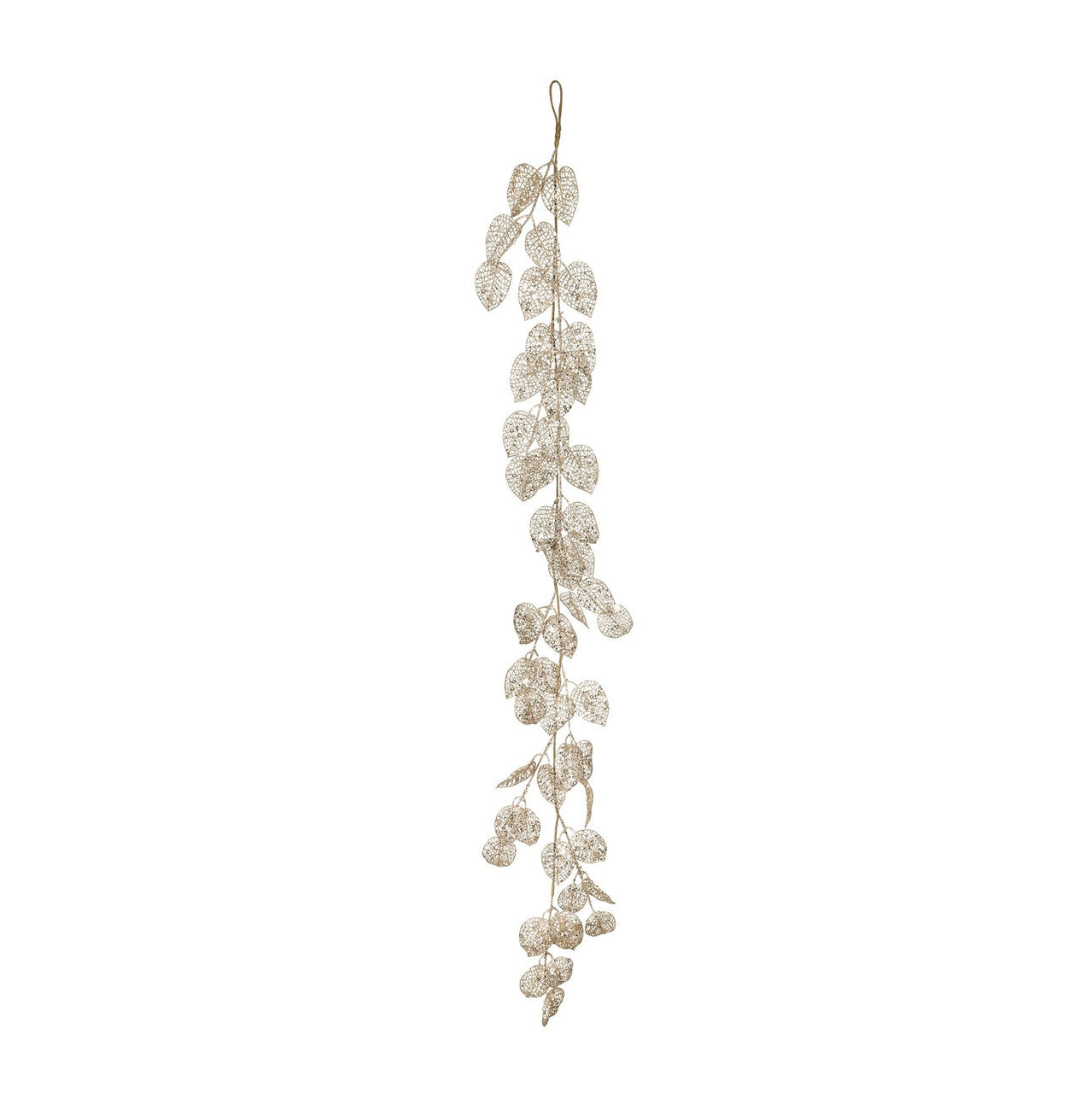 Glitter Leaf Garland - Champagne 180cm