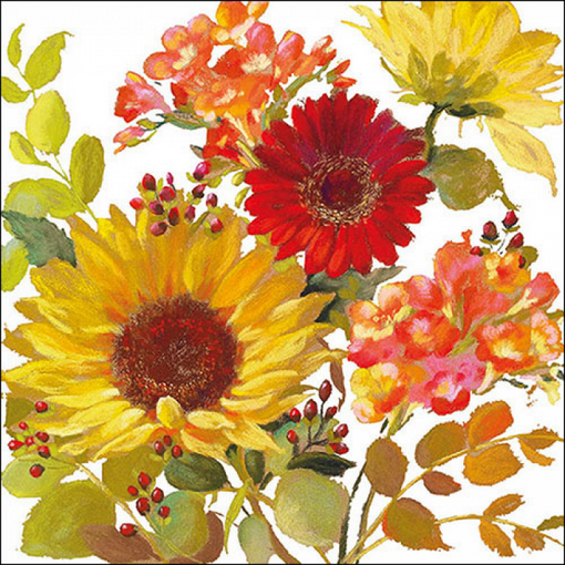 Paper Napkins - Sunny Flowers Cream