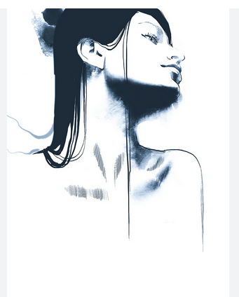 Blue Lady Print 50cm X 70cm