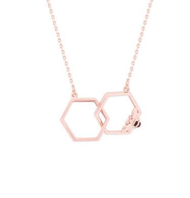 Bee RG Hexagonal Infinity Pendant