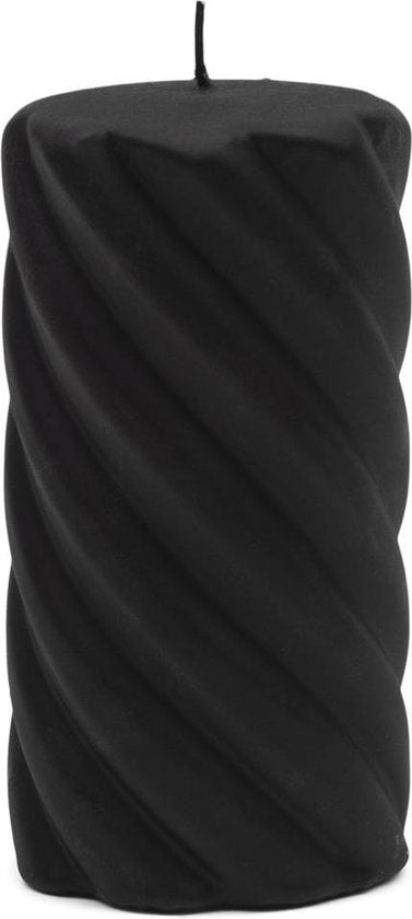 Twisted Pillar Candle black 8x15