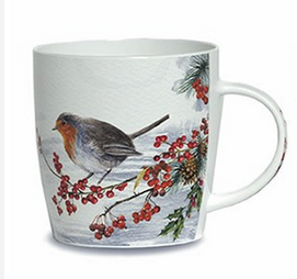 Robin China Mugs Set/4