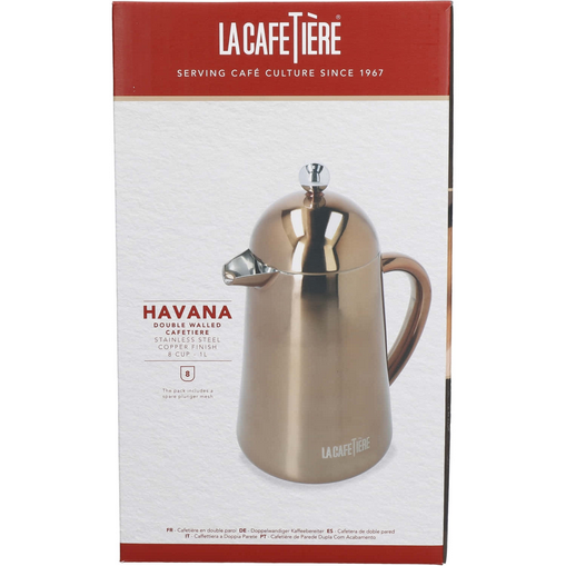 Havana Cafetiere 8 Cup - Copper