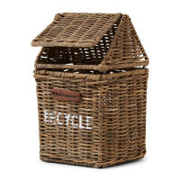 Rustic Rattan Recycle Mini Bin