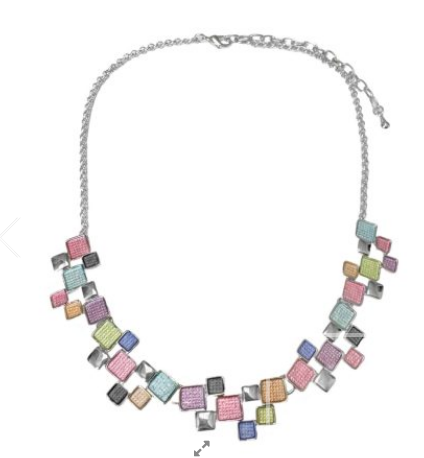 SHS Multi-Colour Square Necklace Set