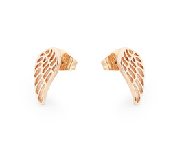 Angel Wings Mini Stud Earrings - Gold