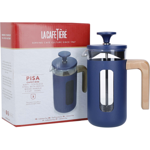 Pisa Cafetiere 3 Cup - Navy