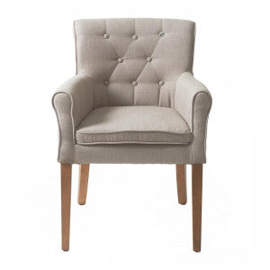 La Scala Dining Armchair, linen, flax
