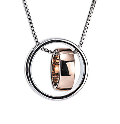Silver & Rose Gold Ring Pendant