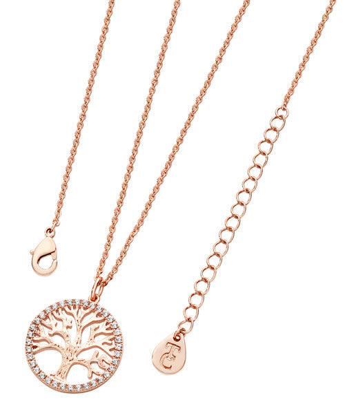 Tree of Life & CZ Pendant Rose Gold