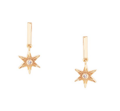 Star Drop Earrings Gold