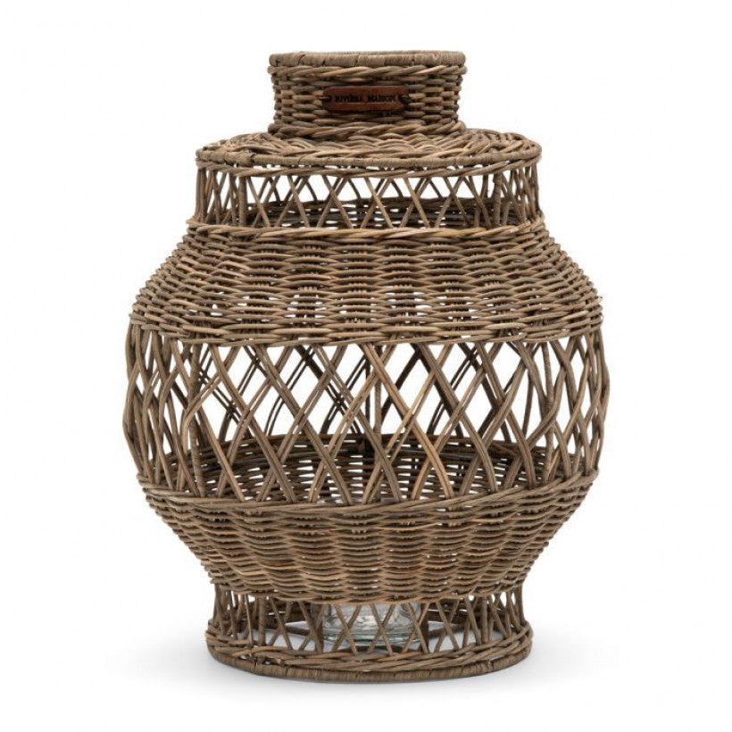 Rustic Rattan Open Weave Hurricane