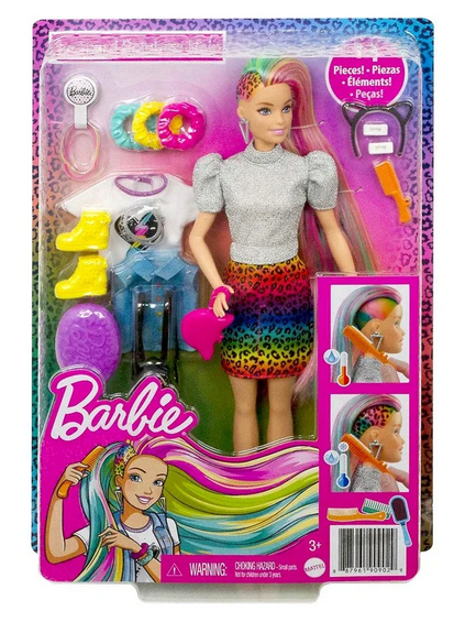 Barbie Leopard Rainbow Hair Doll