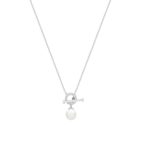 T-Bar Pendant Silver Pearl