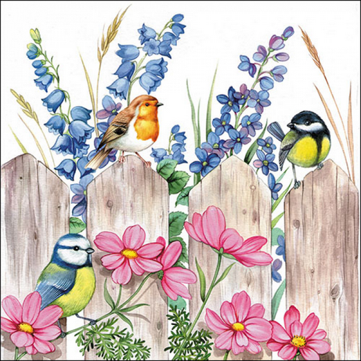 Paper Napkins - Birds on Fence