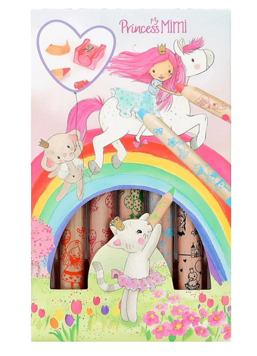 Princess Mimi Colouring Pencils + Sharpener
