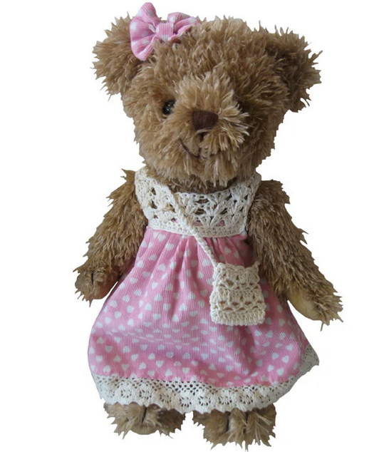 Teddy Bear - Pink Polka Dress