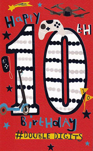 Birthday Card - Age 10 Red Gamer