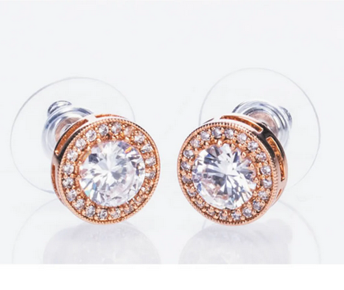 RG White Stone & Diamante Earrings