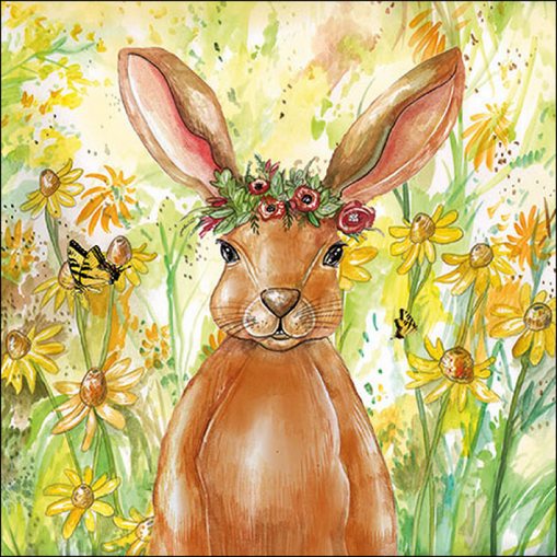 Paper Napkins - Flower Bunny