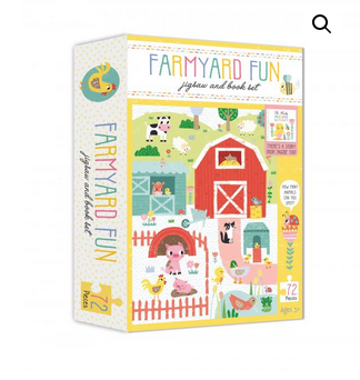 Puzzle & Book Farmyard Fun