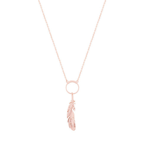 Feather & Circle Pendant RG