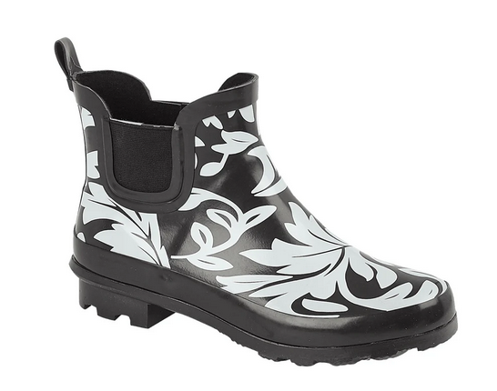 Ambleside Ankle Welly Black & White