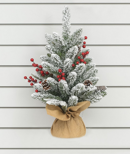 Flocked Berry/Cone Tree 60cm