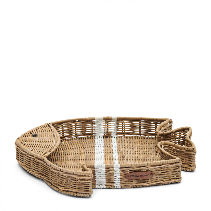 Rustic Rattan Happy Fish Tray
