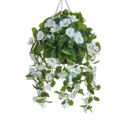 White Petunia Hanging Basket