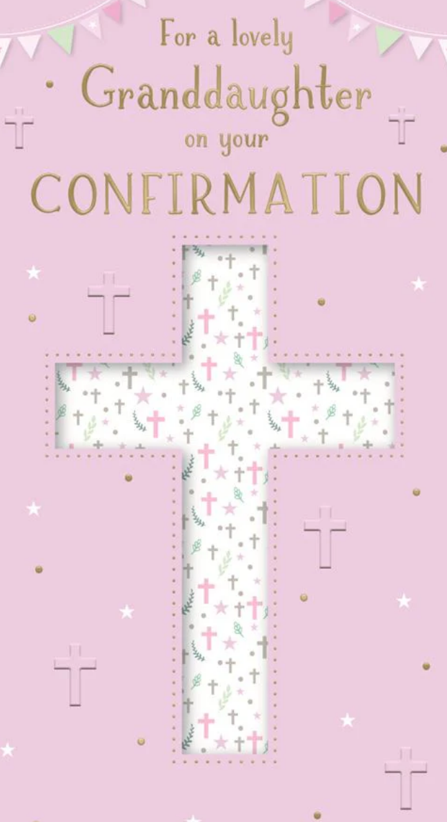 Confirmation Granddaughter - Cross Pink