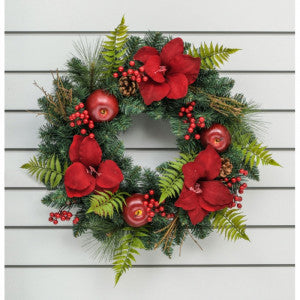 Amaryllis/Red Apple Wreath