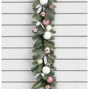 Ball Garland Pink/White - 6Ft