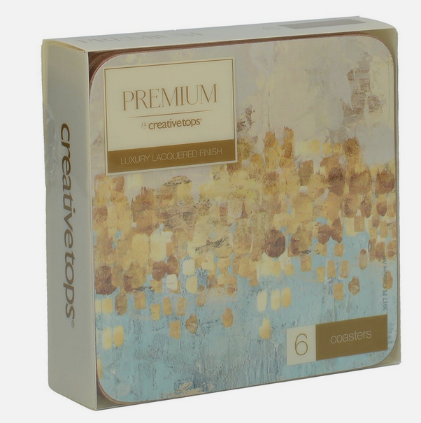 Gold Reflect Coaster Set/6