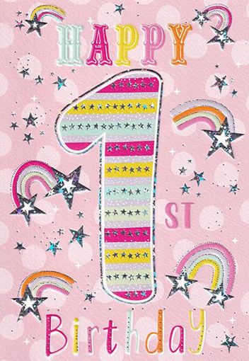 Birthday Card - Age 1 Pink