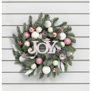 Ball Wreath Pink/White 60cm