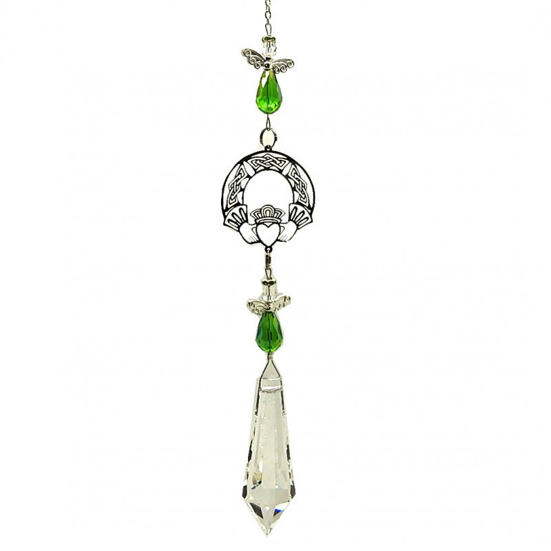 Crystal Pendulum Claddagh 63mm