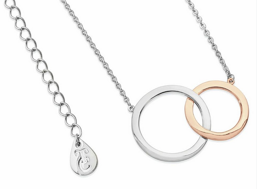 Interlocking Circles RG & Silver Pendant