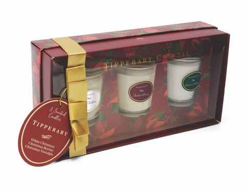 Poinsettia Mini Candles Set/3